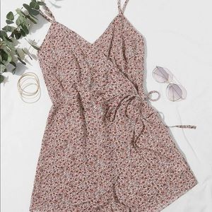 Wrap knot floral romper